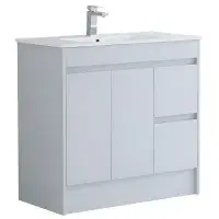 Stockholm 900mm Waterproof Vanity - Light Grey Gloss | 2-Door 2-Drawer