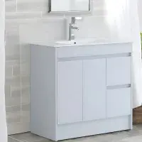 Stockholm 900mm Waterproof Vanity - Light Grey Gloss | 2-Door 2-Drawer
