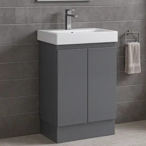 Stockholm Waterproof 500mm Vanity Unit Gloss Mid Grey