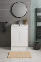 Stockholm Gloss White Vanity Unit 600mm - 100% Waterproof Basin Unit