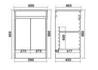 Stockholm Gloss White Vanity Unit 600mm - 100% Waterproof Basin Unit