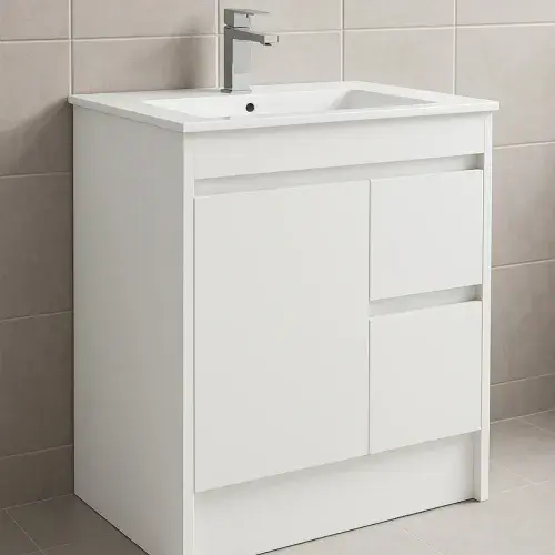 Stockholm Waterproof 750mm Vanity Unit White with Ceramic Basin