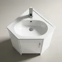 Stockholm Waterproof Corner Vanity - Gloss White | 600mm | Bathcenter