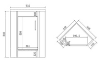 Stockholm Waterproof Corner Vanity - Light Grey Gloss | 600mm | Bathcenter