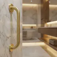 Straight 34cm Grab Rail, Brushed Brass
