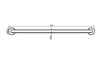 Straight 64cm Grab Rail, Chrome