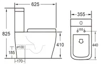 Sudbury Close Coupled Back To Wall Eco Vortex Toilet with Soft Close Seat - White