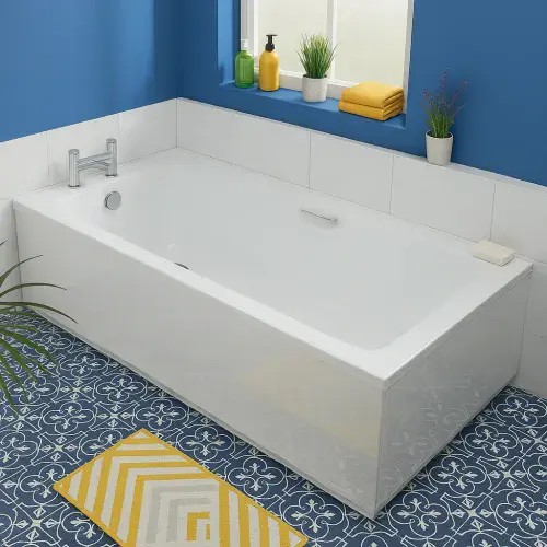 Tasman Twin Gripped 1800 x 800mm Anti Slip Single Ended Bath - Standard