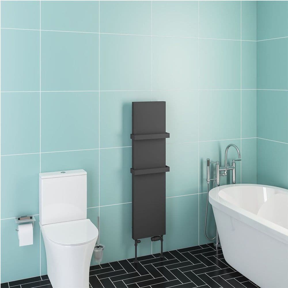 Eastbrook Wingrave Flat Panel Designer Radiator - Matt Anthracite ...