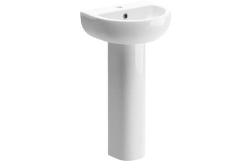 Tengri 450mm Cloakroom Basin With Full Pedestal