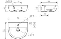 Tengri Cloakroom Basin With Black Bottle Trap