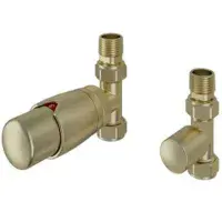 Thermostatic Rad Valves - Brushed Brass - Pair