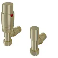 Thermostatic Rad Valves - Brushed Brass - Pair