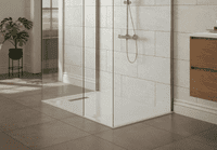 Traymate TM25 25mm Linear Drain Stone Resin Shower Tray | Bathcenter