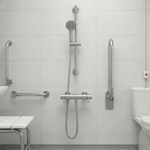 TMV3 Thermostatic Cool Bar Safety Shower with Easy-Use Paddle Levers & Single Handset
