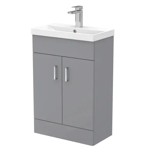 Torno 550mm Floor Standing 2 Door Unit with Thin-edge Basin