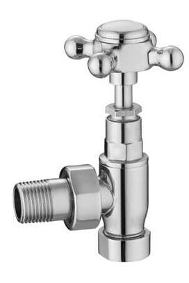 Traditional Chrome Angled Cross Head Radiator Valve Pack