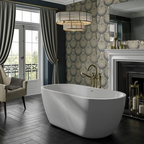 Trojan Alcora Double Ended Twin Skin Freestanding Bath - Gloss White - Various Size