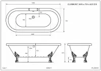 Trojan Clermont Double Ended Twin Skin Freestanding Bath 1695 x 755mm