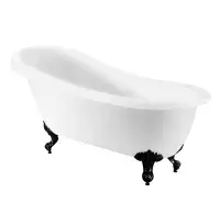 Trojan Eaton Single Ended Twin Skin Freestanding Bath With Feet - 1710mm x 740mm - Gloss White