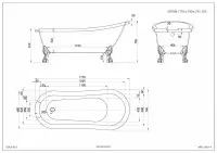 Trojan Eaton Single Ended Twin Skin Freestanding Bath With Feet - 1710mm x 740mm - Gloss White