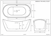 Trojan Emerland DE Double Ended Twin Skin Freestanding Bath - Gloss White