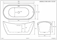 Trojan Emerland DE Double Ended Twin Skin Freestanding Bath - Gloss White