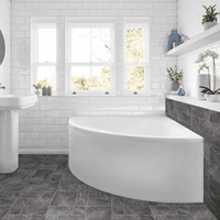 Trojan Lagoon 1200x1200mm Corner Bath with Seat | Small Bathroom Solution