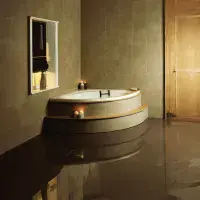 Trojan Lagoon 1200x1200mm Corner Bath with Seat | Small Bathroom Solution