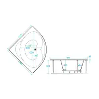 Trojan Lagoon 1200x1200mm Corner Bath with Seat | Small Bathroom Solution