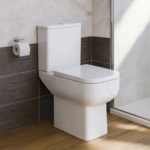 Ultra 600 Comfort Height Close Coupled Modern Toilet with Push Button Cistern & Soft Close Seat