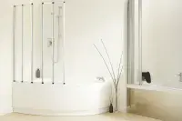 Universal 1250mm 5 Fold Bath Screen - Will Fit Corner Baths