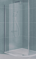 Valliant Chrome Round Pole Walk In, Offset, Wetroom Glass Screen, Various Sizes