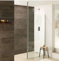 Valliant Chrome Round Pole Walk In, Wetroom Glass Screen, Various Sizes