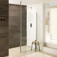 Valliant Chrome Round Pole Walk In, Wetroom Glass Screen, Various Sizes