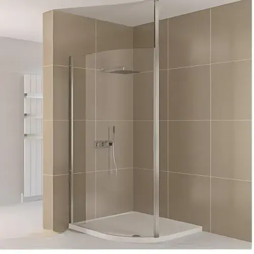 Valliant Square Pole Walk In, Offset, Wetroom Glass Screen, Various Sizes
