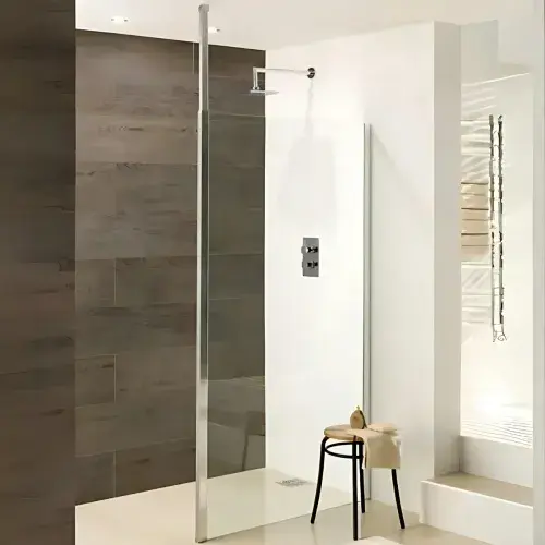 Valliant Square Pole Walk In, Wetroom Glass Screen, Various Sizes