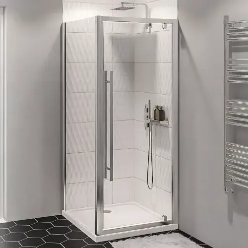 Vantage 2000 Chrome Pivot Door Glass Shower Enclosure, Various Sizes