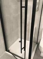Vantage 2000 Matt Black Pivot Door Glass Shower Enclosure, Various Sizes