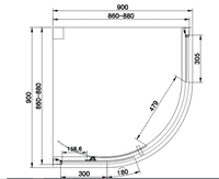 Chrome 900mm Single Door Quadrant Shower Enclosure
