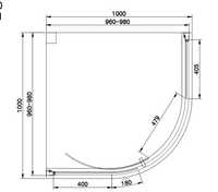 Chrome 900mm Single Door Quadrant Shower Enclosure