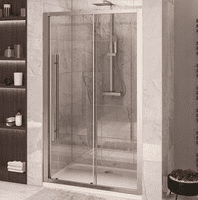 Vantage Brushed Brass Sliding Door Shower Enclosure, Various Sizes