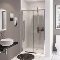 Vantage Chrome Sliding Door Shower Enclosure, Various Sizes