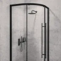 Vantage Matt Black Single Door Quadrant Shower Enclosure, Various Sizes