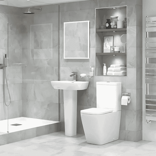 Vegar 600 Pedestal Basin and Rimless Toilet Suite Pack