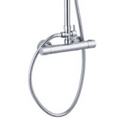 Velone Thermostatic Bar Mixer with Round Handset and Overhead Shower