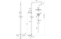 Velone Thermostatic Bar Mixer with Round Handset and Overhead Shower