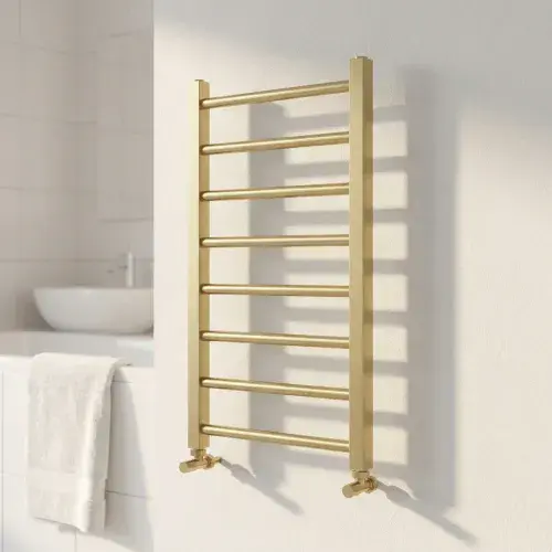 Vibe Towel Rail - 800mm x 500mm - Brushed Brass