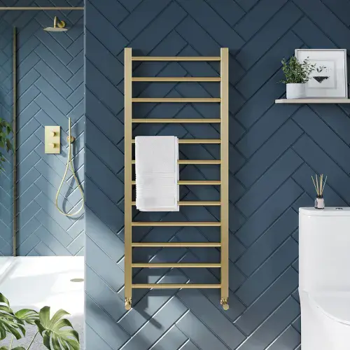 Vibe Towel Rail - 800mm x 500mm - Brushed Brass