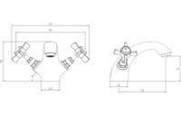 Victor Basin Mixer Tap with Click Clack Waste, Brushed Brass, Traditional Style